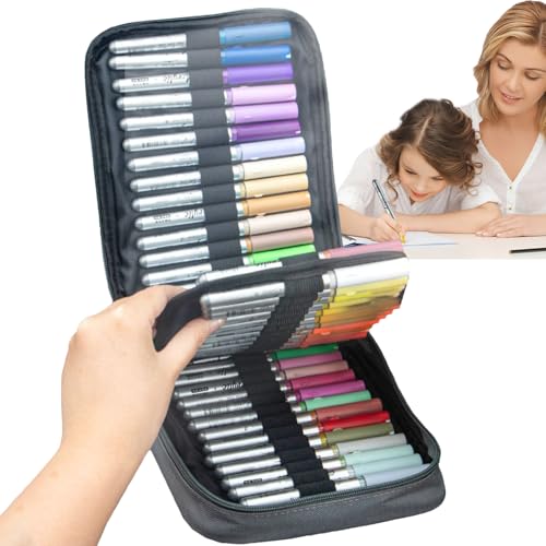 Ungtyb Acrylic Paint Marker Set, 84 Vibrant Colors for Craft Projects, Art Pens for Wood Glass Fabric Canvas Paper, Creative Drawing Kit with Portable Storage Bag, 9.06x6.89x3.15 Inches von Ungtyb