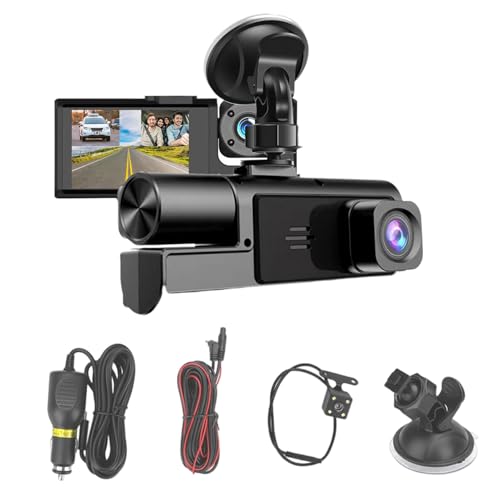 Ungtyb Dash 3 Car Camera, 1080p Front Rear Inside Lens, Loop Recording, G Sensor Parking Monitor Compact Size for Driving Security, Fleet Vehicles, Road Trips, 5.91x4.33x2.76 Inches Ungtyb Dash 3 Car Camera, 1080p Front Rear Inside Lens, Loop Recording, G Sensor Parking Monitor Compact Size for Driving Security, Fleet Vehicles, Road Trips, 5.91x4.33x2.76 Inches von Ungtyb