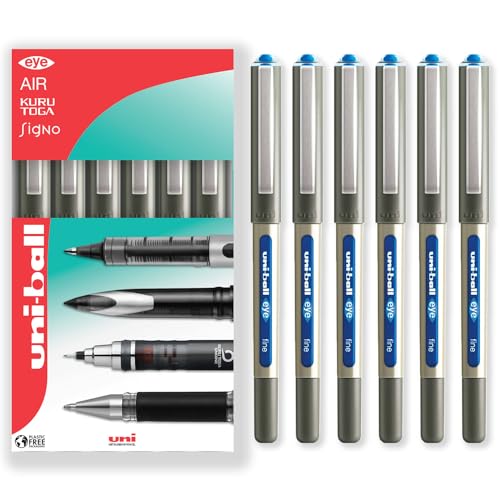 Uni-Ball EYE - UB-157 Rollerball Pens - 0.7mm Nib - Light Blue - Pack of 6 von Uni-Ball