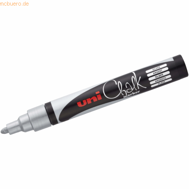 Uni-Ball Kreidemarker Uni Chalk PWE-5M 1,8-2,5mm silber von Uni-Ball