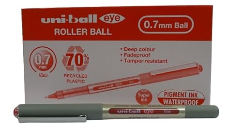 Uni-Ball Rollerball Eye Fine UB-157E Flüssigtinte, Rot, 0,7 mm, Box, 12 Stück Uni-Ball Rollerball Eye Fine UB-157E Flüssigtinte, Rot, 0,7 mm, Box, 12 Stück von Uni-Ball