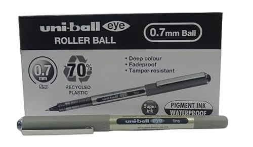 Uni-Ball Rollerball Eye Fine UB-157E Flüssigtinte, schwarz, 0,7 mm, 12 Stück Uni-Ball Rollerball Eye Fine UB-157E Flüssigtinte, schwarz, 0,7 mm, 12 Stück von Uni-Ball