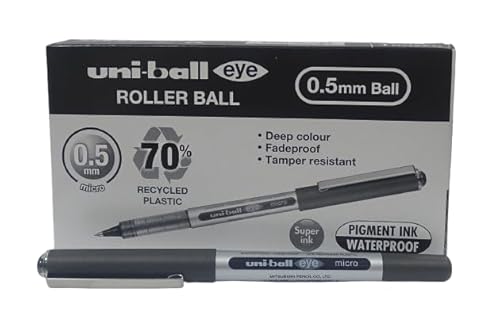 Uni-Ball Rollerball Eye Micro UB-150E Flüssigtinte, schwarz, 0,5 mm, 12 Stück Uni-Ball Rollerball Eye Micro UB-150E Flüssigtinte, schwarz, 0,5 mm, 12 Stück von Uni-Ball
