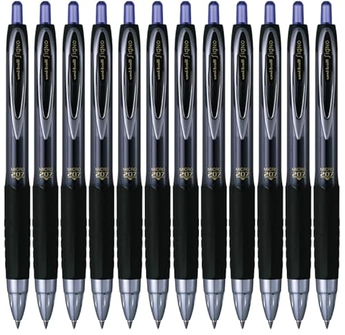Uni-Ball Rollerball Signo UMN-207 MICRO blau 0,5 mm Box 12 Stück von Uni-Ball