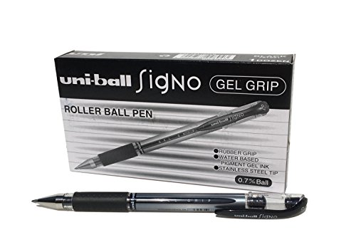 Uni-Ball UM151S SigNo Gel-Tintenroller Komfort-Griff 0,7 mm Spitze 0,5 mm Strichbreite 12 Stück schwarz von Uni Mitsubishi Pencil Company