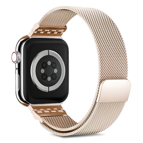 Milanese Ersatzarmband kompatibel mit Apple Watch Armband 49mm 46mm 45mm 44mm 42mm für Damen Herren, Magnetisch verstellbare Armbänder für iWatch Series 10 9 8 7 6 5 4 3 SE Ultra Milanese Ersatzarmband kompatibel mit Apple Watch Armband 49mm 46mm 45mm 44mm 42mm für Damen Herren, Magnetisch verstellbare Armbänder für iWatch Series 10 9 8 7 6 5 4 3 SE Ultra von Uni-unzeit