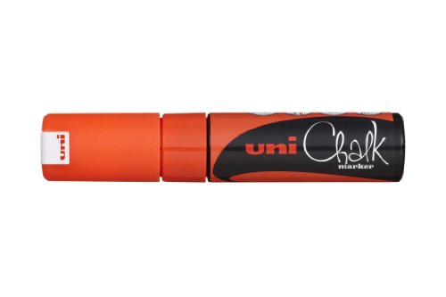 uni-ball 186415 - Fenster- und Kreidemarker mit Keilspitze 8 mm, fluoreszierend orange, 1 Stück von Uni