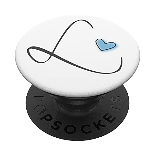 Anfangsbuchstabe L Buchstabe L Herz Hellblau Kalligrafie PopSockets mit austauschbarem PopGrip von UniKateNames Buchstaben Pastellherz Design