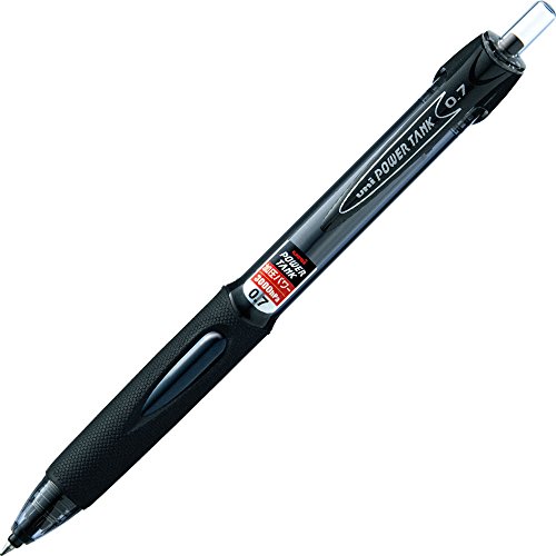 uni Power Tank Kugelschreiber, 0,7 mm, schwarzer Körper, schwarze Tinte von uni