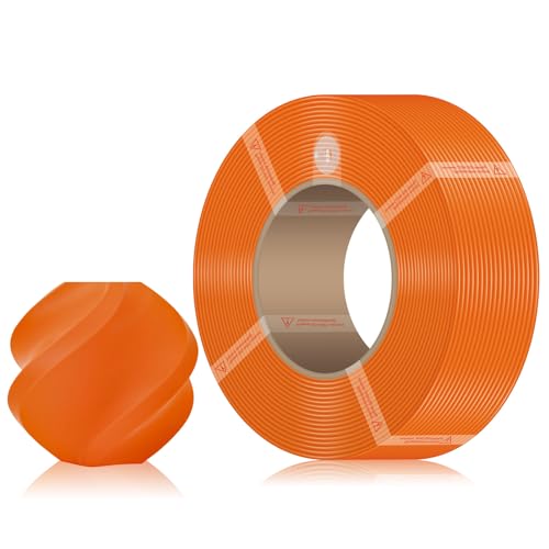 PLA Basic Refill Filament with RFID Compatible with Bambulab A1/A1 Mini/X1/P1 Serie 1.75mm 1KG Spulenlos (2.2lbs) 3D Drucker Refilament Maßgenauigkeit +/- 0.03mm-Orange (10300) von UniTak3D