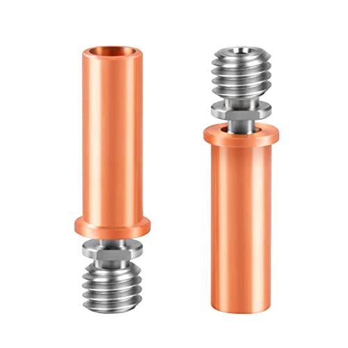 UniTak3D Bi-Metal Heatbreak All Metal Smooth TC4 Titanium Alloy Copper Plated Throat Nozzle Compatible with Anycubic I3 Mega S, I3 Mega,Mega X,Chiron, Vyper 3D-Druckern (2Stück) von UniTak3D