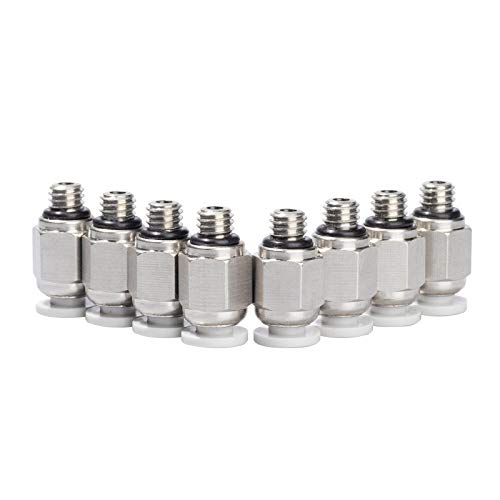 UniTak3D PC4-M6 Pneumatik Verbinder Fittings Connectors Anschluss Bowdenrohr Bowden Extruder-Koppler Kompatibel mit Ender 3 3D-Drucker-8pcs von UniTak3D