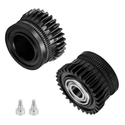 K1 Extruder Gear Kit Schwarz Vernickelt Gehärteter Stahl Filamentantrieb Extruder Zahnrad Compatible with Creality K1/K1 Max/K1C/Ender 3 V3/Ender 3 V3 Plus 3D Drucker (2 PCS) von UniTak3D