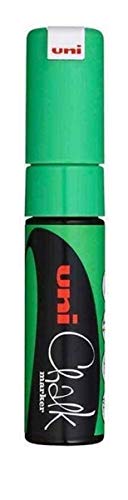 Uni Fluorescent Neon Green Chisel Tip Nib (8mm) Liquid Chalk Marker Pen Colour Whiteboard Blackboard Chalkboard Menu Glass Windows Wet Wipe Non Permanent PWE-8K by uni-ball von Uni-Ball