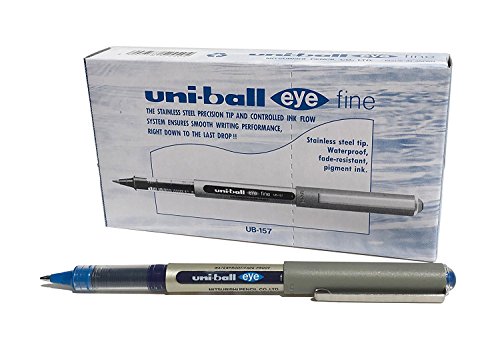 Uni-ball Eye Fine UB-157 Tintenroller Packung mit 12 blauen Tinten von Uniball