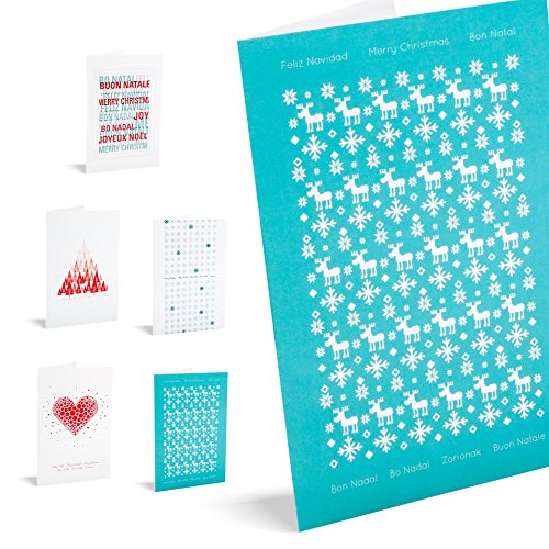 UNICEF - Pack mit 10 Weihnachtskarten,Red Teal von Unicef