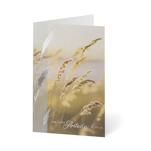 Unicef Trauerkarten Set (5 St., 1 Motiv) mit Umschlägen - Gräser im Wind - Kondolenzkarten - Spendenkarten Premium Beileidskarten inklusive Briefumschlag made in Germany 17 x 12 cm von Unicef