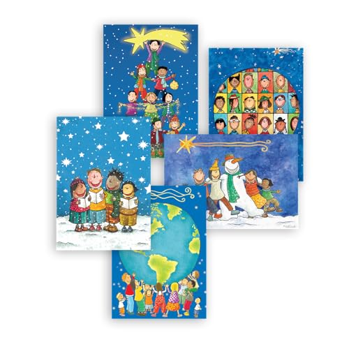 Unicef Weihnachtspostkarten Set (10 St., 5 Motive) Kinder Wir sind eins - Spendenkarten Premium Postkarten - hochwertige Postkarten made in Germany 14,8 x 10,5 cm von Unicef