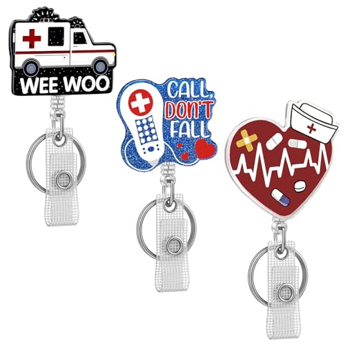 Uniclife 3 Stück Krankenschwester Schlüsselanhänger mit Schwenkbarem Alligator-Clip Retractable Badge Reel für Ausweishalter Glitter ID Badge Reel für RN LPN Krankenpflege Studenten Ärzte medizinische Uniclife 3 Stück Krankenschwester Schlüsselanhänger mit Schwenkbarem Alligator-Clip Retractable Badge Reel für Ausweishalter Glitter ID Badge Reel für RN LPN Krankenpflege Studenten Ärzte medizinische von Uniclife