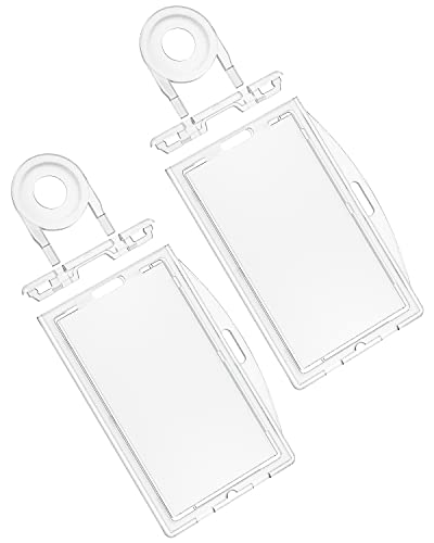 Uniclife Sperren ID Ausweishülle Vertikal & Horizontal Hartplastik Fall mit Key Pin Card Protector Pouch für Büro Schule Kreditkarten Proximity Key Cards Führerschein und Pässe, 2 Pack von Uniclife