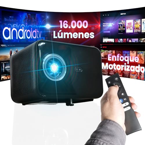Unicview V5 4K Projektor mit motorisiertem Fokus und Auto Keystone, Android, WiFi 5G, Bluetooth, 16.000 Lumen, Bild und Helligkeit, extrem leise, zertifiziert für Gaming von Unicview