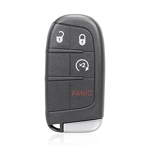 Unifizz 433 MHz 4 Tasten Keyless Entry Remote Car Key Fob Schwarz M3N-40821302 für Dodge- Journey 2011-2020 46 Chip von Unifizz