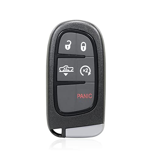 Unifizz Ersatz Smart Proximit Keyless Entry Remote Key Fob Alarm 5 Tasten für Dodge für Ram 1500 2500 3500 2013-2019 Luftfederung Truck 2013-2018 46 Chip Schwarz 433MHz GQ4-54T von Unifizz