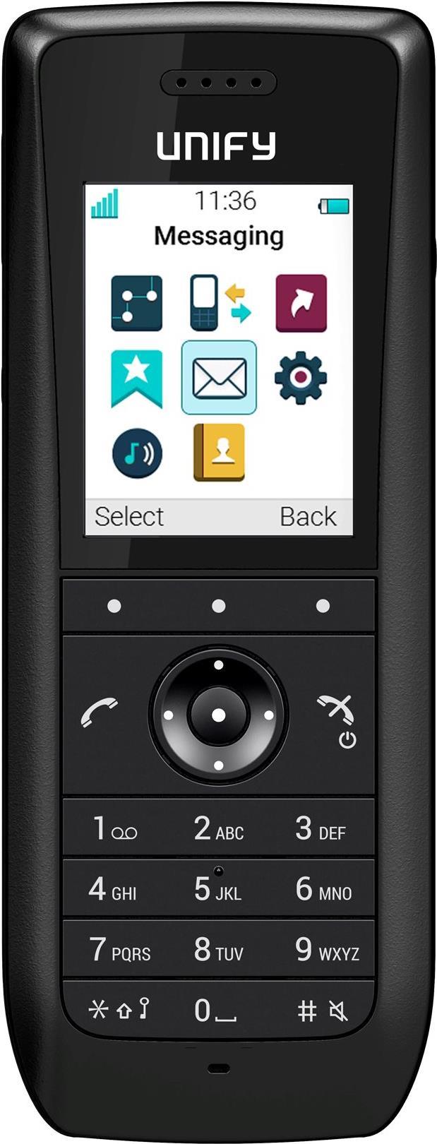 Unify OpenScape WLAN Phone WL4 - Schnurloses VoIP-Telefon - mit Bluetooth-Schnittstelle - IEEE 802,11a/b/g/n/ac (Wi-Fi) - SIP, RTP, SRTP - Schwarz (L30250-F600-C327) von Unify