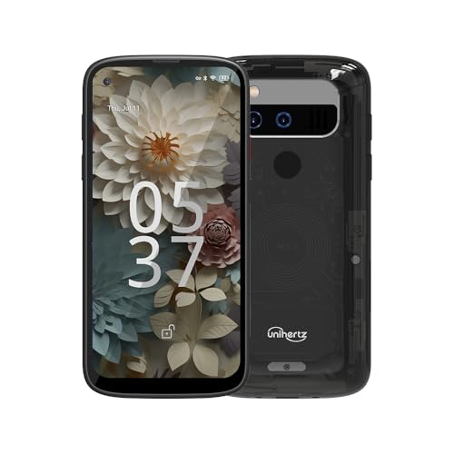 Unihertz Jelly Max - Kleinstes 5G Smartphone Android 14 Panda Glas 100MP Kamera 66W Ladegerät NFC OTG 12 GB RAM + 256 GB ROM Schwarz von Unihertz