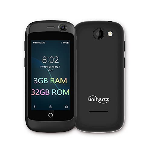 Unihertz Jelly Pro 3GB+32GB, Kleinstes 4G Smartphone der Welt, Android 8.1 Oreo entsperrt Smartphone mit, Schwarz von Unihertz