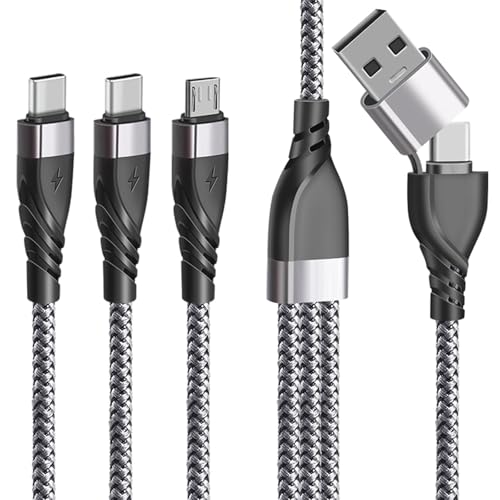 Unillous Multi USB Kabel, Universal Ladekabel 5 in 1 Schnellladekabel Micro USB Typ C Mehrfach Anschlüsse, Multi Ladekabel für iP 16 15 Android Galaxy 1.2 M von Unillous