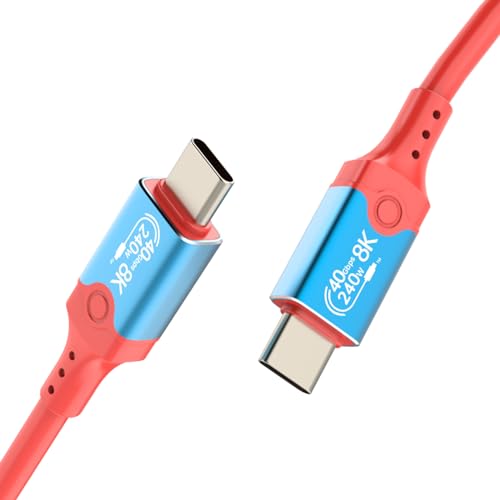 Unillous USB4 Kabel mit Thunderbolt 4 Kabel, 40Gbps USB C Datenkabel, PD 3.1 240W 140W Ladekabel, 8K 60Hz 4K 120Hz/144Hz HDR Videokabel für Dockingstation, SSD, Laptop, Monitor, Hub (1M) von Unillous