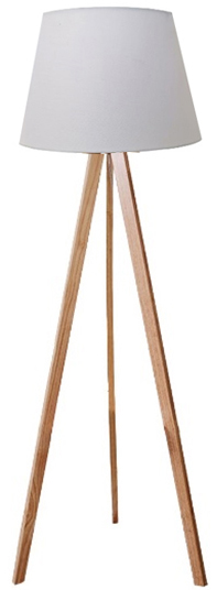 UNiLUX LED-Stehleuchte TOOKA, Höhe: 1.520 mm, weiss/bambus von Unilux
