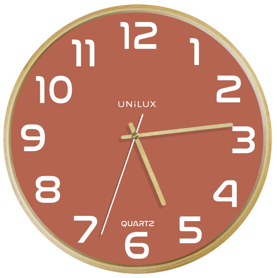 UNiLUX Wanduhr/Quarzuhr , BALTIC, , Durchmesser: 315 mm, rot von Unilux