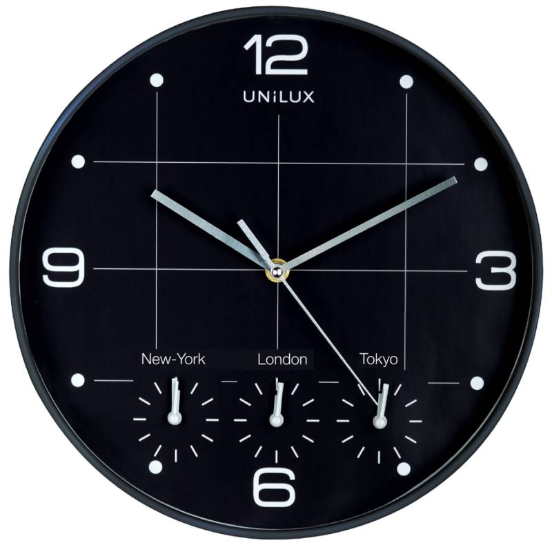 UNiLUX Wanduhr/Quarzuhr , ON TIME, , Durchm.: 305 mm, schwarz von Unilux