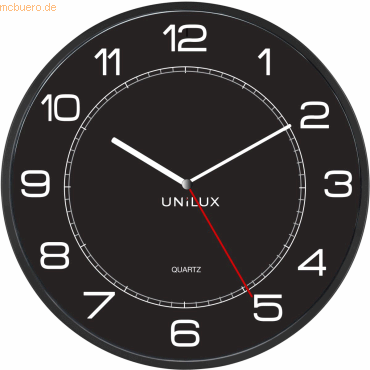 Unilux Wanduhr Mega Kunststoff 57,5 cm schwarz von Unilux