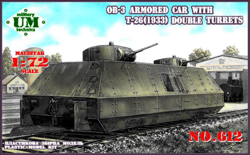 OB-3 armored railway car with two T-26 von Unimodels