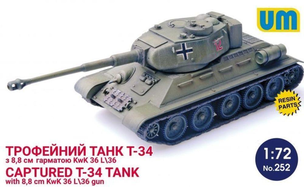T-34 captured tank with 8,8 cm KwK 36L/36 gun von Unimodels