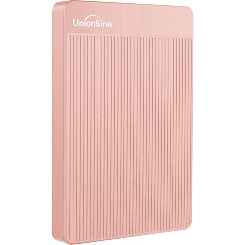 UnionSine Externe Festplatte 500GB ultradünn tragbar 2,5 Zoll USB 3.0, SATA, Festplattenspeicher für PC, Mac, Desktop-Computer, Laptop, Wii U, Xbox, PS4 (Rosa) HD2510 von UnionSine