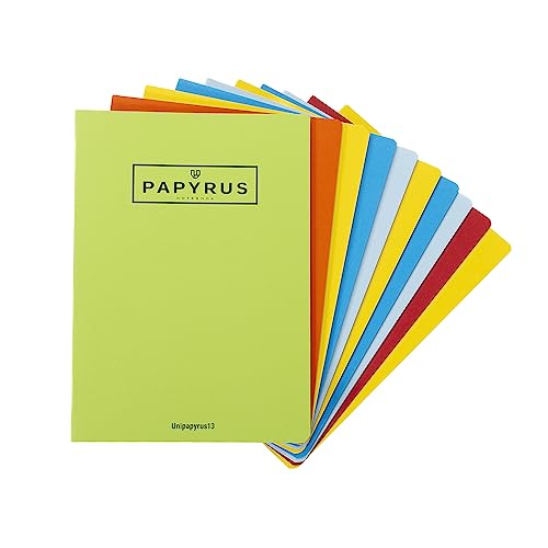 Unipapel 98420899 Notizbücher, A4, 48 Blatt, liniert, 2,5 mm, 90 g, Prägedruckdeckel, Unipapyrus 13, zufällige Farbauswahl von Unipapel