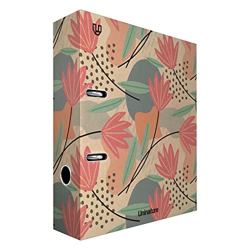 Unipapel Aktenordner aus Kraftpapier A4, recycelt, Rücken 65 mm, mit Öse und Rado | Uninature Design Flores | FSC Recycled 100% von Unipapel