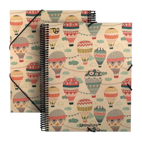 Unipapel - Mappe mit transparenten Hüllen mit Spiralbindung, A4, Maxiplás Uninature Design, Kappadokien, Einband aus Karton und 100% recyceltem Kraftpapier, 40 Fächer, FSC-zertifiziert, perfekt für von Unipapel