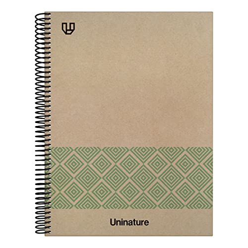 Unipapel | Notizbuch A4, Hartcover, 100% recyceltes Karton und Kraftpapier, 80 Blatt, 90 g, Grün, 100% FSC-recycelt von Unipapel