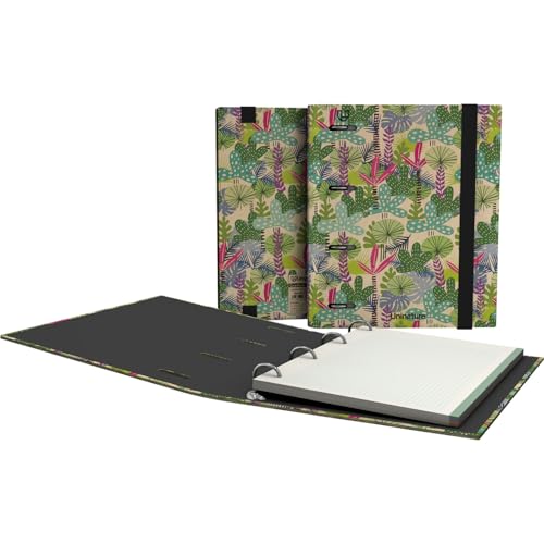 Unipapel - Ökologischer Ordner mit 4 Ringen, A5, inklusive Ersatzmine, 90 recycelte Blätter, 90 g, kariert, 5 x 5, Farbbänder, Uninature Design Amazonas, FSC Recycled 100%, Ordner Unipapel - Ökologischer Ordner mit 4 Ringen, A5, inklusive Ersatzmine, 90 recycelte Blätter, 90 g, kariert, 5 x 5, Farbbänder, Uninature Design Amazonas, FSC Recycled 100%, Ordner von Unipapel