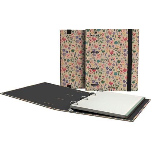 Unipapel - Ökologischer Ordner mit 4 Ringen, A5, inklusive Nachfüllung, 90 recycelte Blätter, 90 g, kariert, 5 x 5 Farbbänder, Uninature Design Niederlande, FSC Recycled 100%, Ordner Unipapel - Ökologischer Ordner mit 4 Ringen, A5, inklusive Nachfüllung, 90 recycelte Blätter, 90 g, kariert, 5 x 5 Farbbänder, Uninature Design Niederlande, FSC Recycled 100%, Ordner von Unipapel