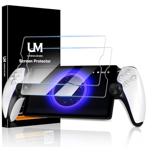 UniqueMe 2 Stück 9H PlayStation Portal Remote Player Schutzfolie, 0.33mm Entspiegelte Schutzglas für PS5 Portal [Militätstandard 9H Schutzglas], Ultrabeständig, HD-Klar Spiegelglas von UniqueMe
