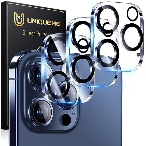 UniqueMe 3 Stück Kamera Schutz für iPhone 15 Pro/iPhone 15 Pro Max Kameraschutz [Kratzfest, Stabil], Ultra-Klar 9H Härte Kameraschutz iPhone 15 Pro Max/iPhone 15 Pro Kameraschutz von UniqueMe