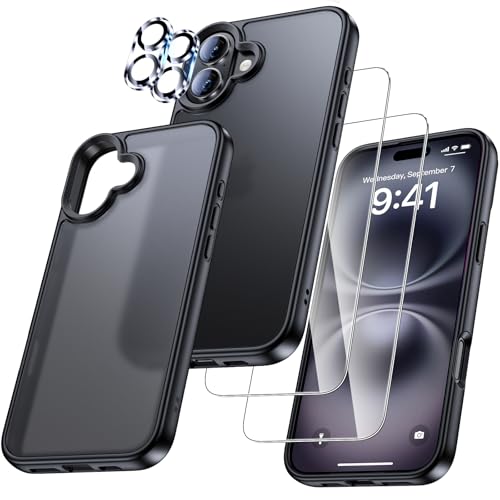UniqueMe für iPhone 16 Hülle - Handyhülle für iPhone 16 Case, 5 in 1 Set Rundumschutz Schutzhülle Cover,1 Handyhülle & 2 Schutzfolie & 2 Kameraschutz - Schwarz UniqueMe für iPhone 16 Hülle - Handyhülle für iPhone 16 Case, 5 in 1 Set Rundumschutz Schutzhülle Cover,1 Handyhülle & 2 Schutzfolie & 2 Kameraschutz - Schwarz von UniqueMe
