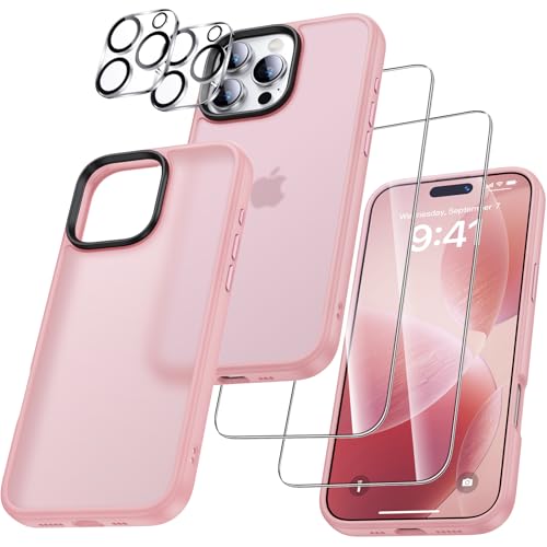UniqueMe für iPhone 16 Pro Hülle, 5-in-1-Set Handyhülle für iPhone 16 Pro Case Rundumschutz Schutzhülle Cover,1 Handyhülle & 2 Schutzfolie & 2 Kameraschutz - Matt Rosa UniqueMe für iPhone 16 Pro Hülle, 5-in-1-Set Handyhülle für iPhone 16 Pro Case Rundumschutz Schutzhülle Cover,1 Handyhülle & 2 Schutzfolie & 2 Kameraschutz - Matt Rosa von UniqueMe