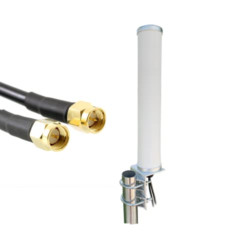 UniteCom MIMO Hochleistungs-Antenne für den Außenbereich, 4 G/5 G, hohe Verstärkung, strapazierfähig, Dual-Eingang, 10 Meter, SMA Breitband-Router, Mobile Internetantenne, (10 m Kabel) von UniteCom